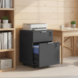 HOMCOM Two-Drawer Lockable Filing Cabinet - Black - thumbnail 9