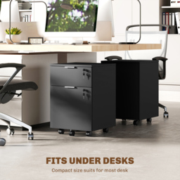 HOMCOM Two-Drawer Lockable Filing Cabinet - Black - thumbnail 8
