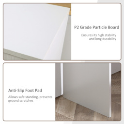HOMCOM L-Shaped Desk, Adjustable Corner Computer Desk, Storage Shelf, Drawer and Cabinet, Workstation for Home Office, White Wood Grain - Aosom UK - thumbnail 7