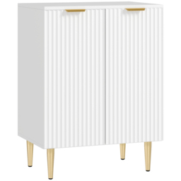 HOMCOM Adjustable Shelf Sideboard - White - thumbnail 1
