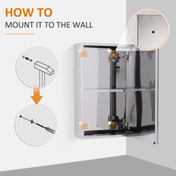 HOMCOM Stainless Steel Wall-mounted Bathroom Mirror Storage Cabinet 300mm (W) - thumbnail 8