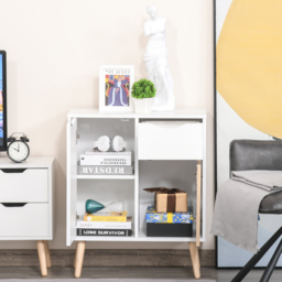 HOMCOM Floor Cabinet Storage Cupboard Sideboard with Drawer for Bedroom, Living Room, Entryway, Natural - Aosom UK - thumbnail 7
