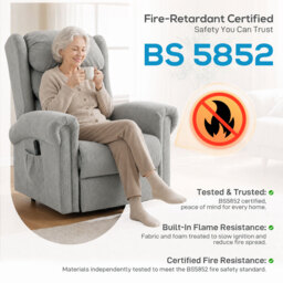 HOMCOM Velvet-Feel Electric Riser Recliner Chair - Grey - thumbnail 7