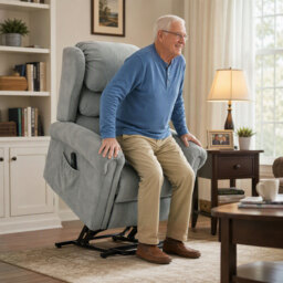 HOMCOM Velvet-Feel Electric Riser Recliner Chair - Grey - thumbnail 9
