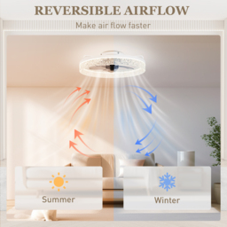 HOMCOM Ceiling Fan with Lights, Dimmable LED Mount Ceiling Fan Light with Remote App Control for Bedroom, White - thumbnail 8