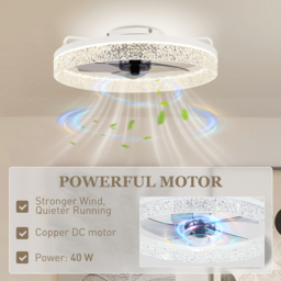 HOMCOM Ceiling Fan with Lights, Dimmable LED Mount Ceiling Fan Light with Remote App Control for Bedroom, White - thumbnail 7