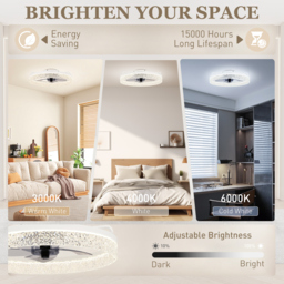 HOMCOM Ceiling Fan with Lights, Dimmable LED Mount Ceiling Fan Light with Remote App Control for Bedroom, White - thumbnail 5