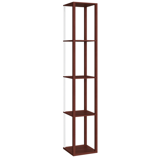 HOMCOM RGB LED Floor Lamp with Shelves, Modern Dimmable Standing Lamp with Remote Control, Adjustable Brightness & Speed for Living Room, Bedroom, Office, Brown - image 1