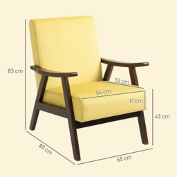 HOMCOM Nordic Accent Chair, Upholstered Velvet Armchair with Solid Wood Frame and Soft Thick Padded for Living Room, Bedroom, Champagne - thumbnail 3