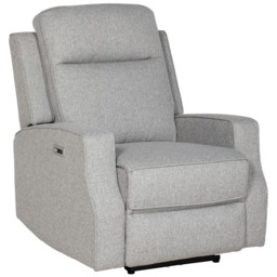 HOMCOM Electric Recliner Armchair, Recliner Chair with Adjustable Leg Rest, USB Port, Grey - Aosom UK - thumbnail 1