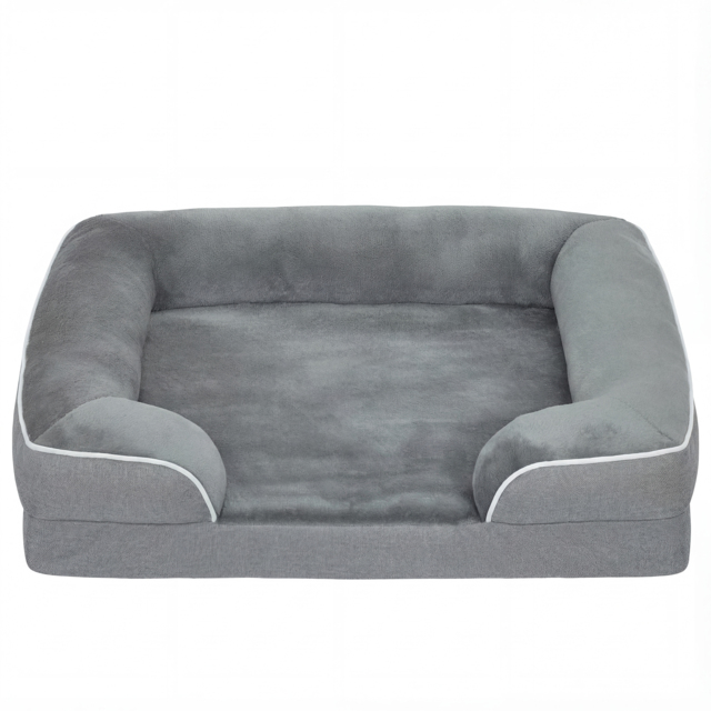 PawHut Dog Sofa Bed, Washable Pet Bed with Removable Cover and Non-Slip Bottom for Cats and Small Dogs, Grey - image 1