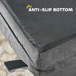 PawHut Dog Sofa Bed, Washable Pet Bed with Removable Cover and Non-Slip Bottom for Cats and Small Dogs, Grey - thumbnail 6