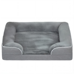 PawHut Dog Sofa Bed, Washable Pet Bed with Removable Cover and Non-Slip Bottom for Cats and Small Dogs, Grey - thumbnail 1