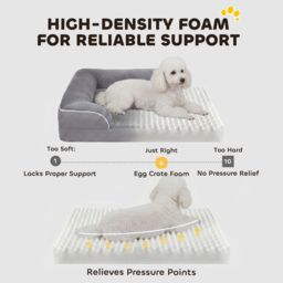 PawHut Dog Sofa Bed, Washable Pet Bed with Removable Cover and Non-Slip Bottom for Cats and Small Dogs, Grey - thumbnail 4