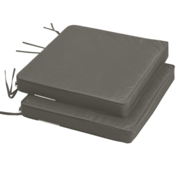 Outsunny Garden Chair Pads: Set of 2 Replacement Cushions with Ties, 45 x 45cm, Charcoal Grey - Aosom UK - thumbnail 7