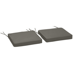 Outsunny Garden Chair Pads: Set of 2 Replacement Cushions with Ties, 45 x 45cm, Charcoal Grey - Aosom UK - thumbnail 1