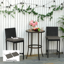 Outsunny Garden Chair Pads: Set of 2 Replacement Cushions with Ties, 45 x 45cm, Charcoal Grey - Aosom UK - thumbnail 2