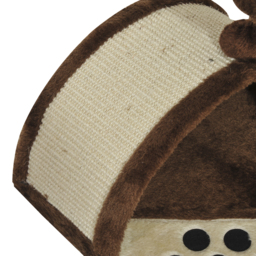 PawHut Cat Scratching Post, Indoor Activity Centre, Kitten Climber with Scratcher, Hanging Ball, Brown - Aosom UK - thumbnail 9
