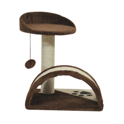 PawHut Cat Scratching Post, Indoor Activity Centre, Kitten Climber with Scratcher, Hanging Ball, Brown - Aosom UK - thumbnail 8