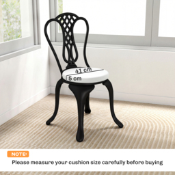 Outsunny Outdoor Bistro Chair Cushions Set of 4 with Removable Cover, 41 x 41 x 5 cm Round Seat Cushions with Ties, White - thumbnail 3