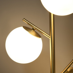 HOMCOM 3-Light Tree Floor Lamps for Living Room, Modern Standing Lamp for Bedroom with Globe Lampshade, 3000K/4000K/6000K Colour Temperatures, Steel Base, Gold Tone - thumbnail 8