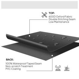 Outsunny Garden Patio Large Furniture Set Round Cover 600D Oxford Waterproof, Ф193 x 80H cm, Black - thumbnail 5