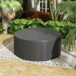 Outsunny Garden Patio Large Furniture Set Round Cover 600D Oxford Waterproof, Ф193 x 80H cm, Black - thumbnail 9