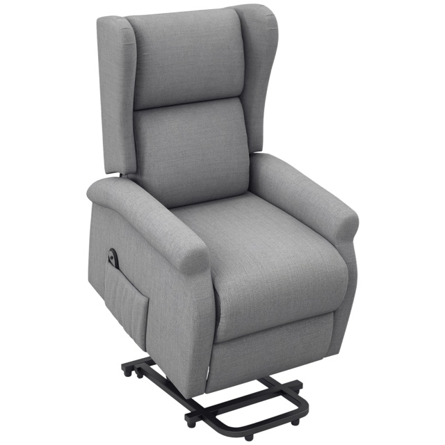 HOMCOM Power Lift Chair for Elderly, Electric Riser Recliner Armchair with Remote Control, Grey - Aosom UK - image 1