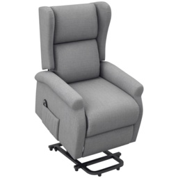 HOMCOM Power Lift Chair for Elderly, Electric Riser Recliner Armchair with Remote Control, Grey - Aosom UK - thumbnail 1