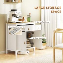 HOMCOM Farmhouse Style Sideboard - White - thumbnail 4