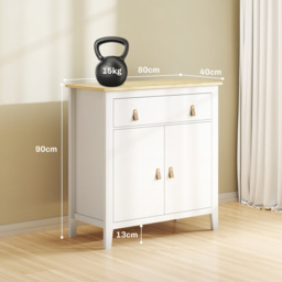 HOMCOM Farmhouse Style Sideboard - White - thumbnail 3
