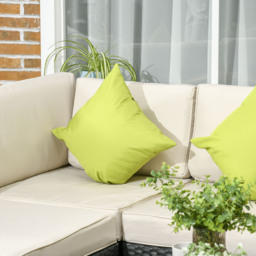 Outsunny 8 Pieces PE Rattan Corner Sofa Set, Outdoor Garden Furniture Set, Patio Wicker Sofa Seater w/ Cushion, Cushion Cover, Black - Aosom UK - thumbnail 8