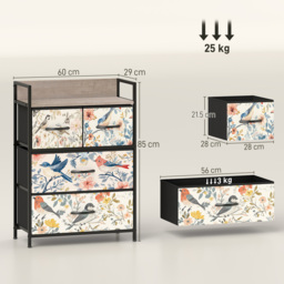 HOMCOM 4-Drawer Chest of Drawers - White - thumbnail 3