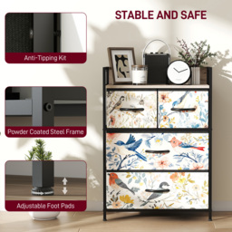 HOMCOM 4-Drawer Chest of Drawers - White - thumbnail 7