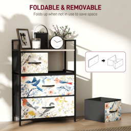 HOMCOM 4-Drawer Chest of Drawers - White - thumbnail 6