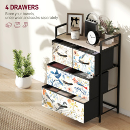 HOMCOM 4-Drawer Chest of Drawers - White - thumbnail 4