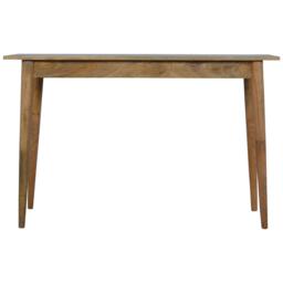 Solid Mango Wood Nordic Writing Desk with 2 Smooth‑Gliding Drawers, Oak‑effect Finish, Table for Living Room, 45L x 120W x 78H cm, Brown - Aosom UK - thumbnail 8