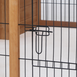 PawHut Rabbit Hutch Outdoor, Guinea Pig House, Bunny Run Cage with Openable Top for 1–2 Rabbits, 123 x 120 x 52cm, Yellow - thumbnail 9