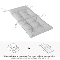 Outsunny Patio Chair Cushions Set of 4, Waterproof Non-Slip Lounge Chair Cushions, 112x53cm, Light Grey - thumbnail 7