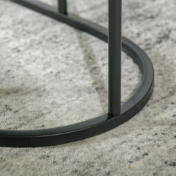 HOMCOM Marble-Effect Nest of Tables - Black/White - Aosom UK - thumbnail 8