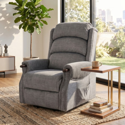 HOMCOM Power Lift Recliner with Vibration Massage and Heat, Lift Chair for Tall with Wood Grip, Pocket Spring, Light Grey - thumbnail 9
