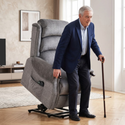 HOMCOM Power Lift Recliner with Vibration Massage and Heat, Lift Chair for Tall with Wood Grip, Pocket Spring, Light Grey - thumbnail 2