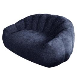 Plush 2-Seater Bean Bag Sofa with High Density Sponge, Cosy Lazy Couch for Gaming Room and Pet-Playing Room, 140L x 98W x 61H cm, Blue - Aosom UK - thumbnail 2