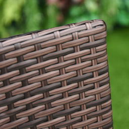 Outsunny 2-Seater Rattan Dining Chairs, w/ Cushions & Armrests for Patio, Mixed Brown - Aosom UK - thumbnail 8
