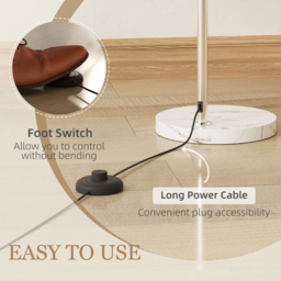 HOMCOM Floor Lamp for Living Room, Modern Standing Lamp with Shade & Foot Switch for Bedroom, Office, Orange - thumbnail 5