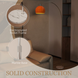 HOMCOM Floor Lamp for Living Room, Modern Standing Lamp with Shade & Foot Switch for Bedroom, Office, Orange - thumbnail 7