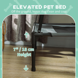 PawHut Elevated Dog Bed, Waterproof Pet Cot with Breathable Mesh & UV Protection Canopy, Grey, for Small & Medium Dogs, 92x76x90cm - Aosom UK - thumbnail 7