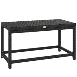 Outsunny Outdoor Coffee Table Side Table with Rectangular Frame for Patio, Balcony, Black - thumbnail 1