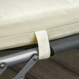 Outsunny Set of 2 Sun Lounger Cushions, Replacement Cushions for Rattan Furniture with Ties, 196 x 55 cm, Cream White - thumbnail 8