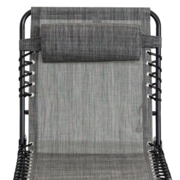 Outsunny Portable Sun Lounger Set of 2, Folding Camping Bed Cot, Reclining Lounge Chair 5-position Adjustable Backrest, Mixed Grey - thumbnail 8